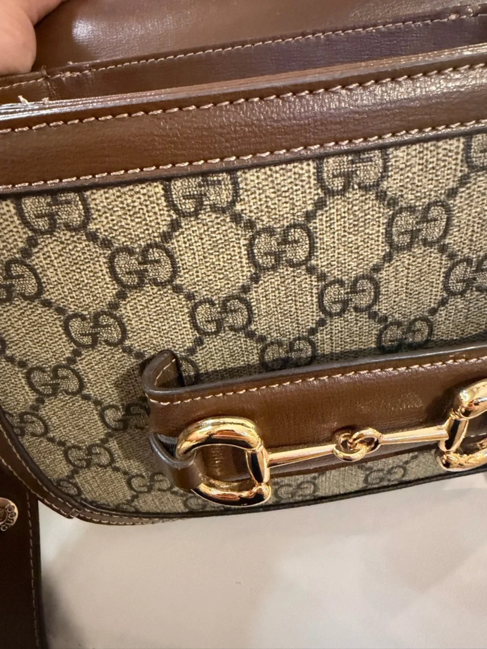 Brown GG Horsebit Canvas Shoulder Bag - Picture 5 of 6
